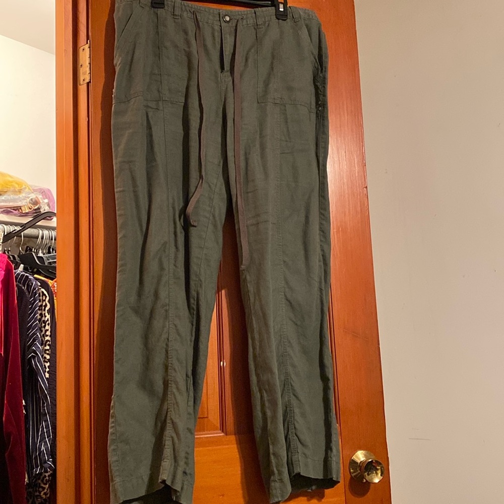 Plus Size Linen Cargo Pants